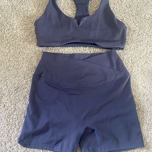 Navy Blue Crop Shop Boutique Set